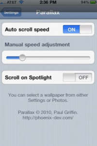 Configure the scroll speed